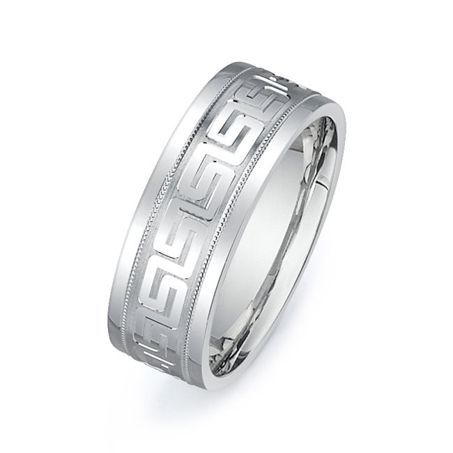 14K White Gold Wedding Band PN00450