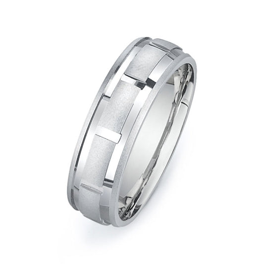 14K White Gold Wedding Band PN00296