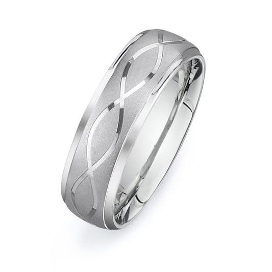 14K White Gold Wedding Band PN00358