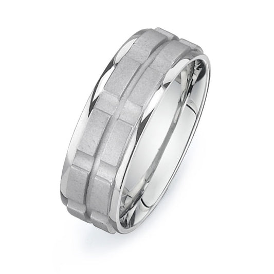 14K White Gold Wedding Band PN00411