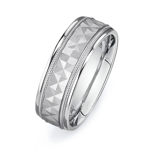 14K White Gold Wedding Band PN00361