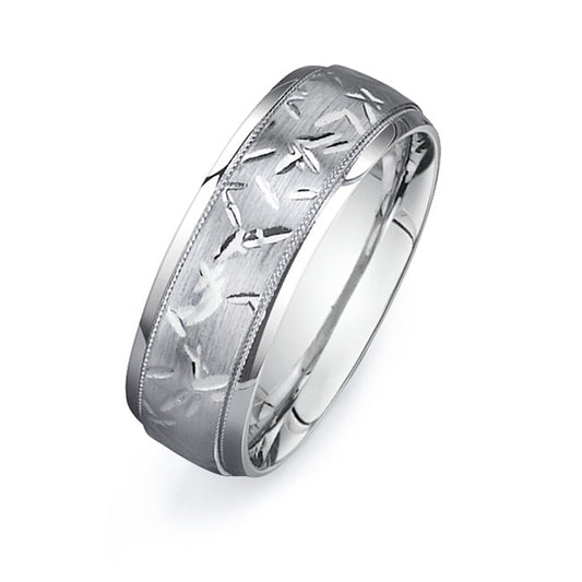 14K White Gold Wedding Band PN00467