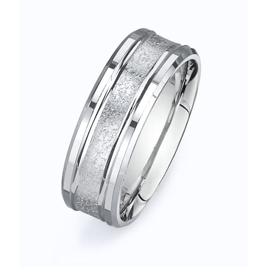 14K White Gold Wedding Band PN00354