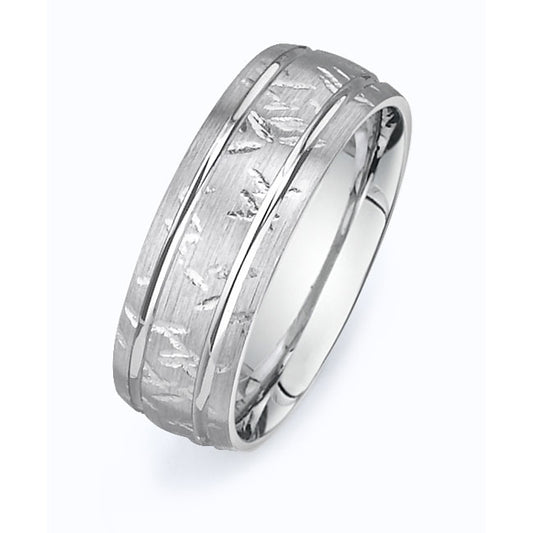 14K White Gold Wedding Band PN00416