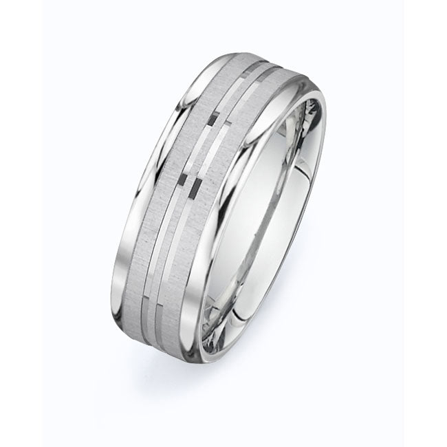 14K White Gold Wedding Band PN00464