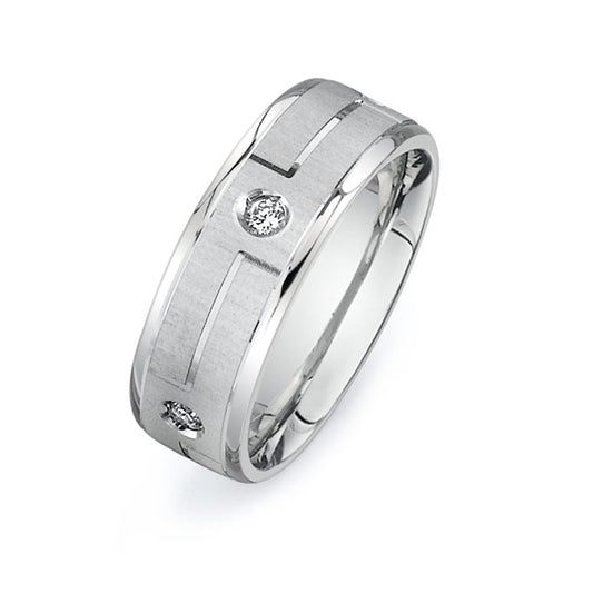 14K White Gold Wedding Band PN00398