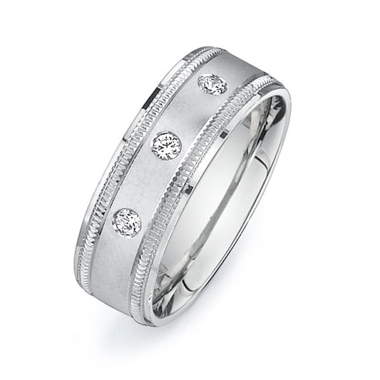 14K White Gold Wedding Band PN00528