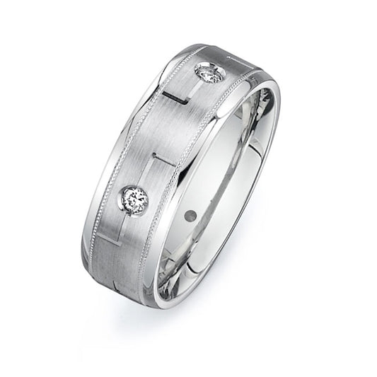 14K White Gold Wedding Band PN00529