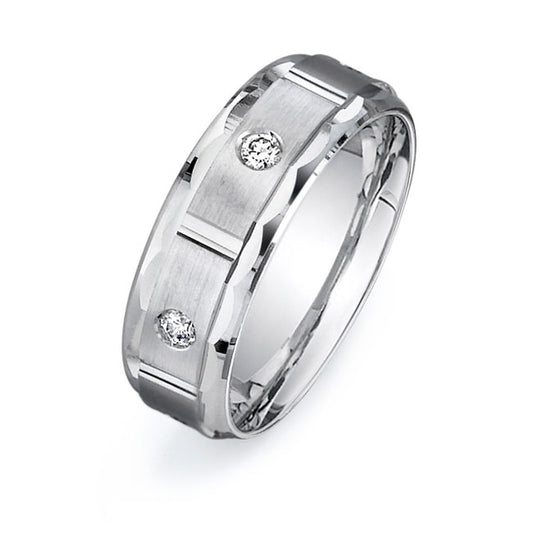 14K White Gold Wedding Band PN00390