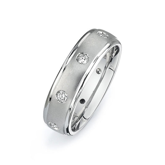 14K White Gold Wedding Band PN00591