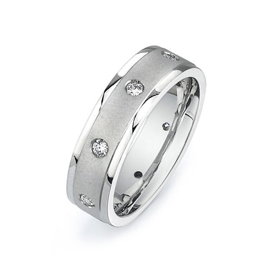 14K White Gold Wedding Band PN00582