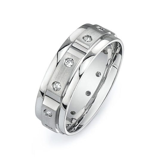 14K White Gold Wedding Band PN00421