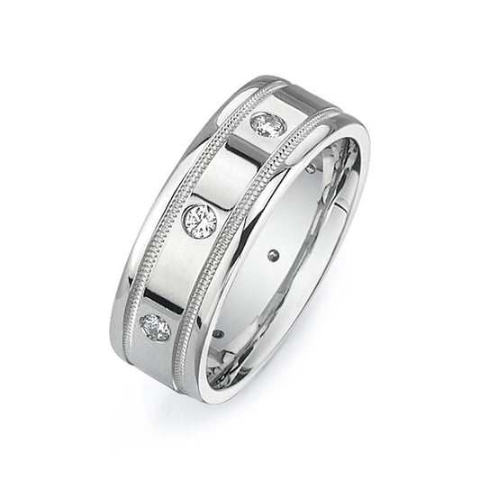 14K White Gold Wedding Band PN00483