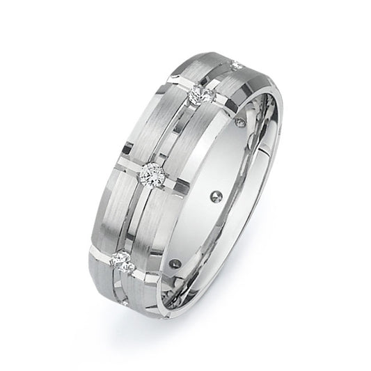 14K White Gold Wedding Band PN00477