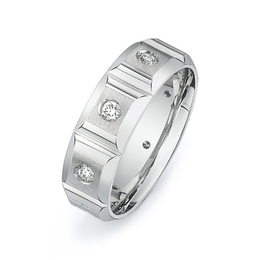 14K White Gold Wedding Band PN00490