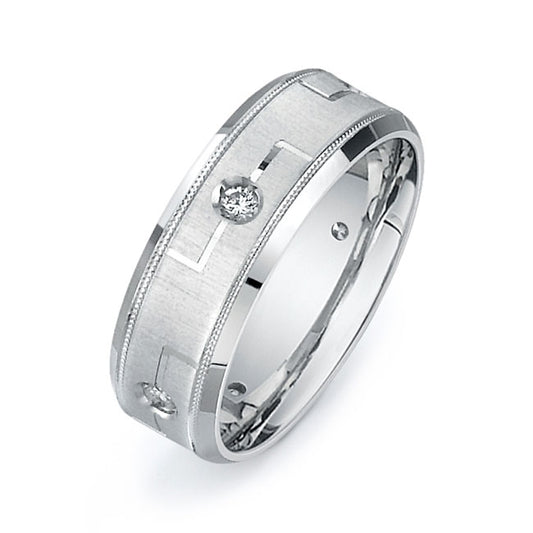 14K White Gold Wedding Band PN00551