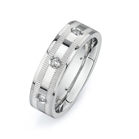 14K White Gold Wedding Band PN00560