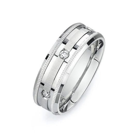 14K White Gold Wedding Band PN00554