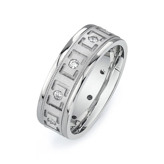 14K White Gold Wedding Band PN00567