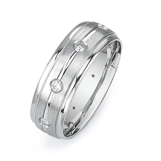 14K White Gold Wedding Band PN00585