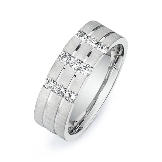 14K White Gold Wedding Band PN00541