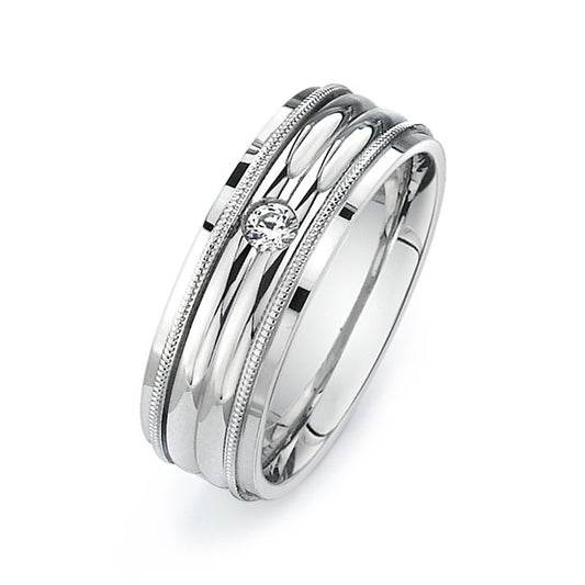 14K White Gold Wedding Band PN00562