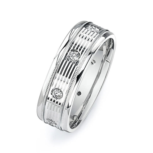 14K White Gold Wedding Band PN00484