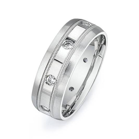 14K White Gold Wedding Band PN00493