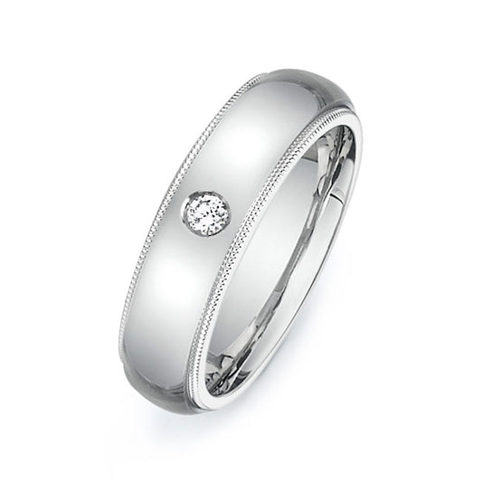 14K White Gold Wedding Band PN00488