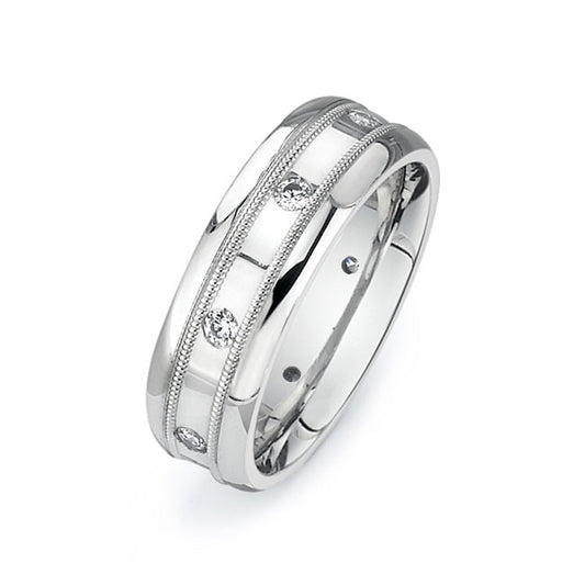 14K White Gold Wedding Band PN00569