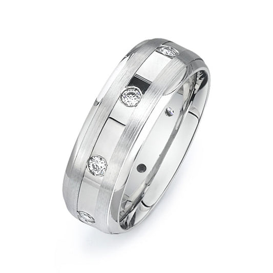 14K White Gold Wedding Band PN00415